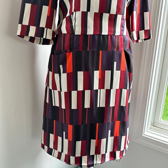 Rag & Bone NWT Silk Anne Bus Seat Bold Modern Retro A-Line Dress Sz 10 / Large - Picture 5 of 9